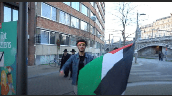 علم فلسطين في بلجيكا