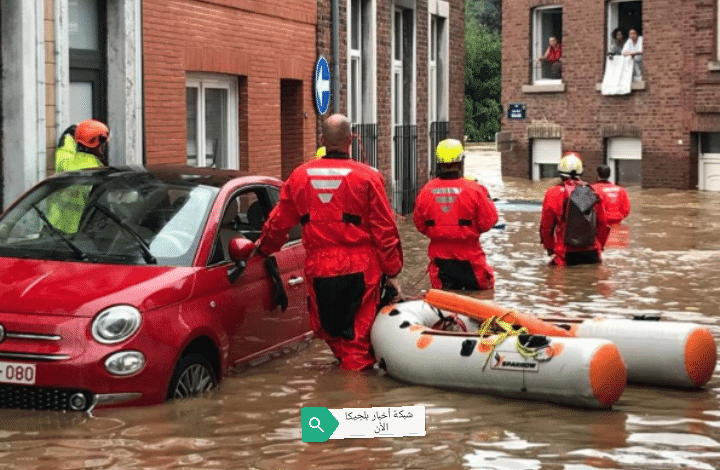انقلاب قارب إنقاذ في بلجيكا وفقدان 3 أشخاص بسبب الأمطار الغزيرة