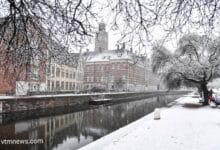 سقوط الثلوج في بلجيكا بعد عطلة نهاية الأسبوع