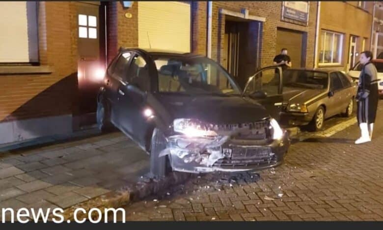 السائق يصطدم بواجهة منزل في بلجيكا اليوم ويهرب