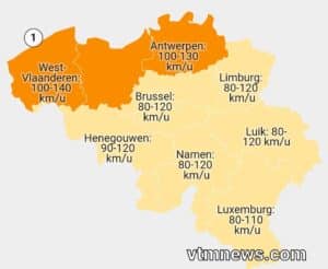 وكالة الأرصاد الجوية البلجيكية تعلن عن الرمز البرتقالي في ثلاث مقاطعات في بلجيكا
