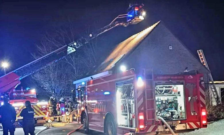 حريق في بلجيكا