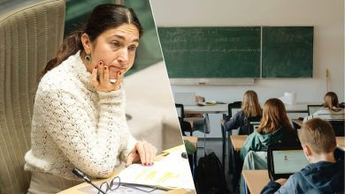 Students attending a language lesson in a French-speaking school in Belgium