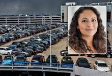 Busy parking areas and traffic near Brussels Airport during the autumn school holidays