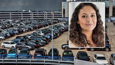 Busy parking areas and traffic near Brussels Airport during the autumn school holidays
