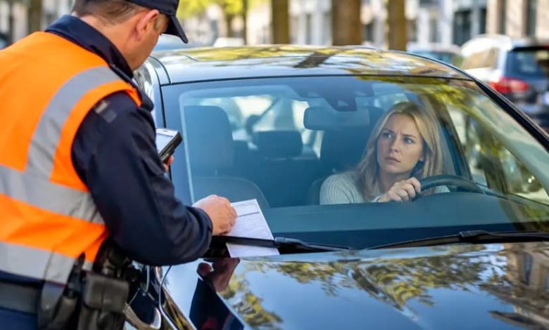 Driver sitting inside a car parked on a street in Belgium