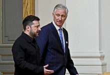 Belgian King Philippe and Ukrainian President Volodymyr Zelensky